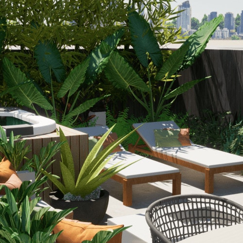 tropical back garden design Sydney | Vogue & Vine landscape design Sydney