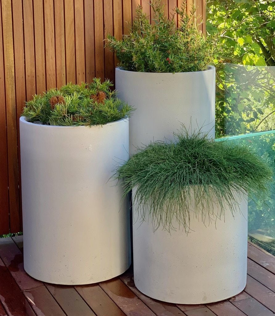 Designer Outdoor Pots Sydney | Manhattan white outdoor pot