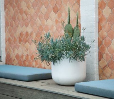 lightweight white outdoor pots | Vogue & Vine - Landscape Designers Sydney